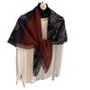 Spring Famous Style Silk Cotton Thin Headscarf French Retro Large Square Scarf Women's Spring and Autumn Versatile Design Scarf Large Shawl