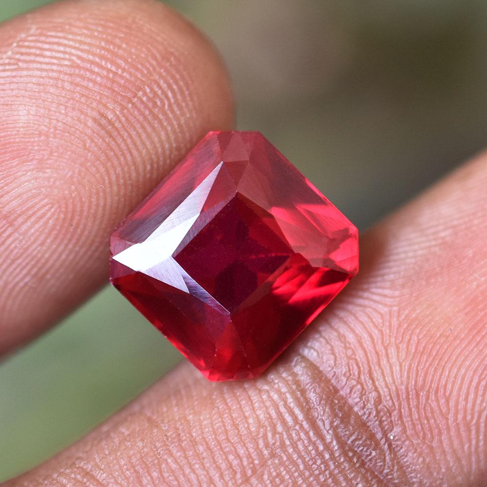 Natural Red Ruby Loose Gemstone 11x11mm Square Cut for Jewelry Making and Gem Collections