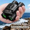 5000x25 HD Zoom BAK4 Telescope Portable Powerful Folding Low Light Binoculars Long Range for Hunting Camping Hiking Outdoor