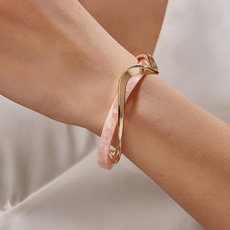 Dopamin Ombre Geometrischer Harzarmreif: High-End Europäischer & Amerikanischer Nischen-Modeschmuck