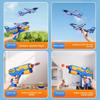 Boys Catapult Plane Gun Toy Soft Bullet Ball Launcher Outdoor Ejecting Airplane Toy Gun Kids Flying Toys Birthday Gifts
