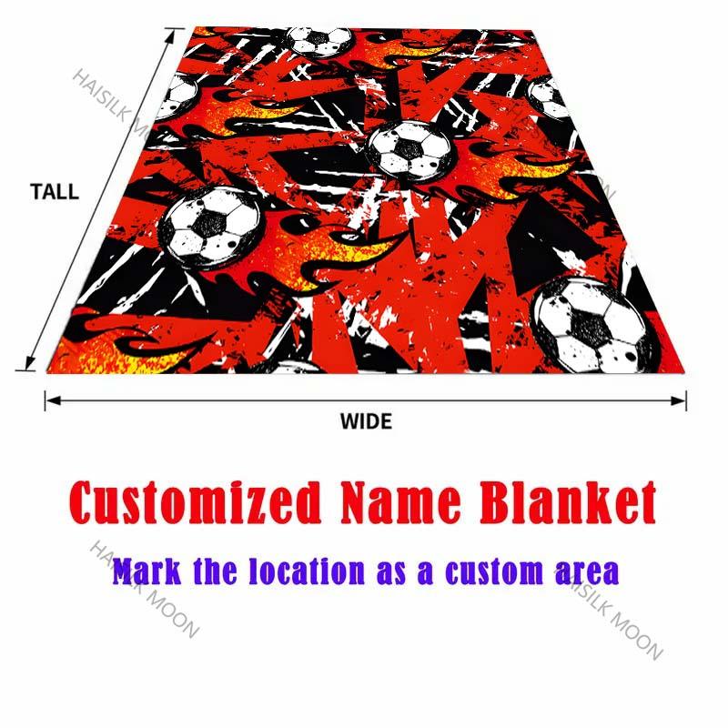 Multisize Football Theme Red Background Blanket Warm Soft Luxury Gifts for Children Adults Suitable for Home Sofa Bed Travel RV