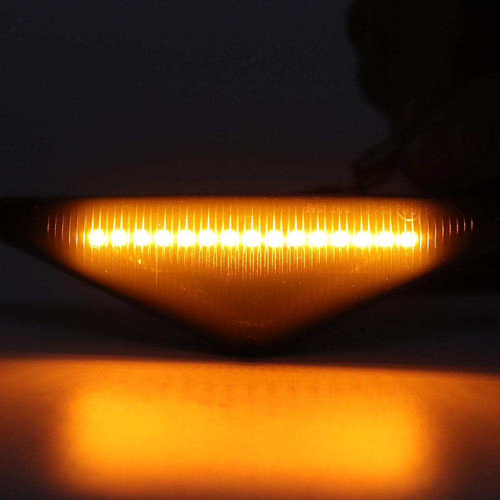 1Pair Smoked Dynamic LED Side Light 98AB13K354AA For Ford Focus MK I Mondeo MK III