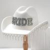 Luxurious Pearls Cowboy Hats Bride Hat Panama Hat for Bachelorette Party Cowboy Hats for Club Stage Shows