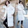 Medium and Long Cotton Clothes for Women, 2025 Winter New Style Korean Cotton-padded Clothes Over Knee Long Loose Thick Cotton-padded Coat