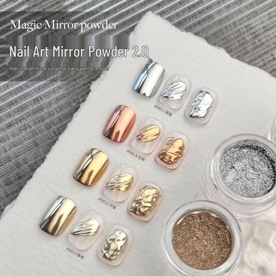 Magic Mirror Pulver der zweiten Generation: Luxus Retro Champagner Gold/Silber Nagelkunst Dekoration