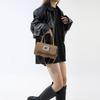 Casual Commuter Handbag Korean Style Simple Square Bag With Stitching Detail