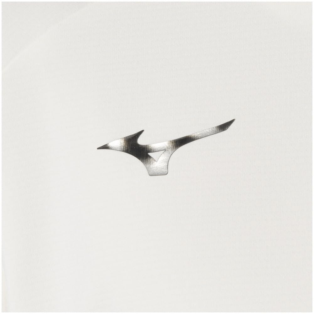 Mizuno Tech Shield Training Crew Long Snow Size 3XL Men's Wear, Neck, Sleeve, Windproof, Stretch, Water-Repellent, White, (Product Code 32MCA553)