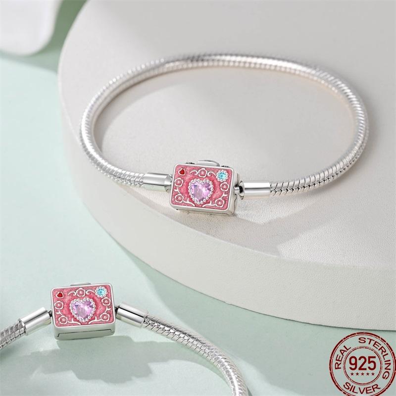 100% Silver Bracelet Fit Original Design Beads Charms DIY Jewelry Making Dazzling CZ Chain Bracelet For Women