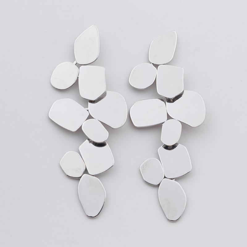 

Длинные преувеличенные висячие серьги для женщин, многослойные нерегулярные металлические подвески, серьги-подвески серебряный