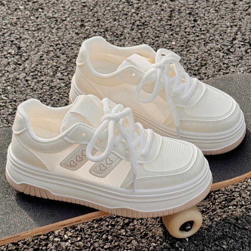 Milk Huhu thick-soled little white shoes women's thin summer mesh breathable niche casual shoes female students board shoes women