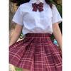 Grid Shaped High Waisted A- line Skirt Plaid High Waist Preppy Style A- line Skirt