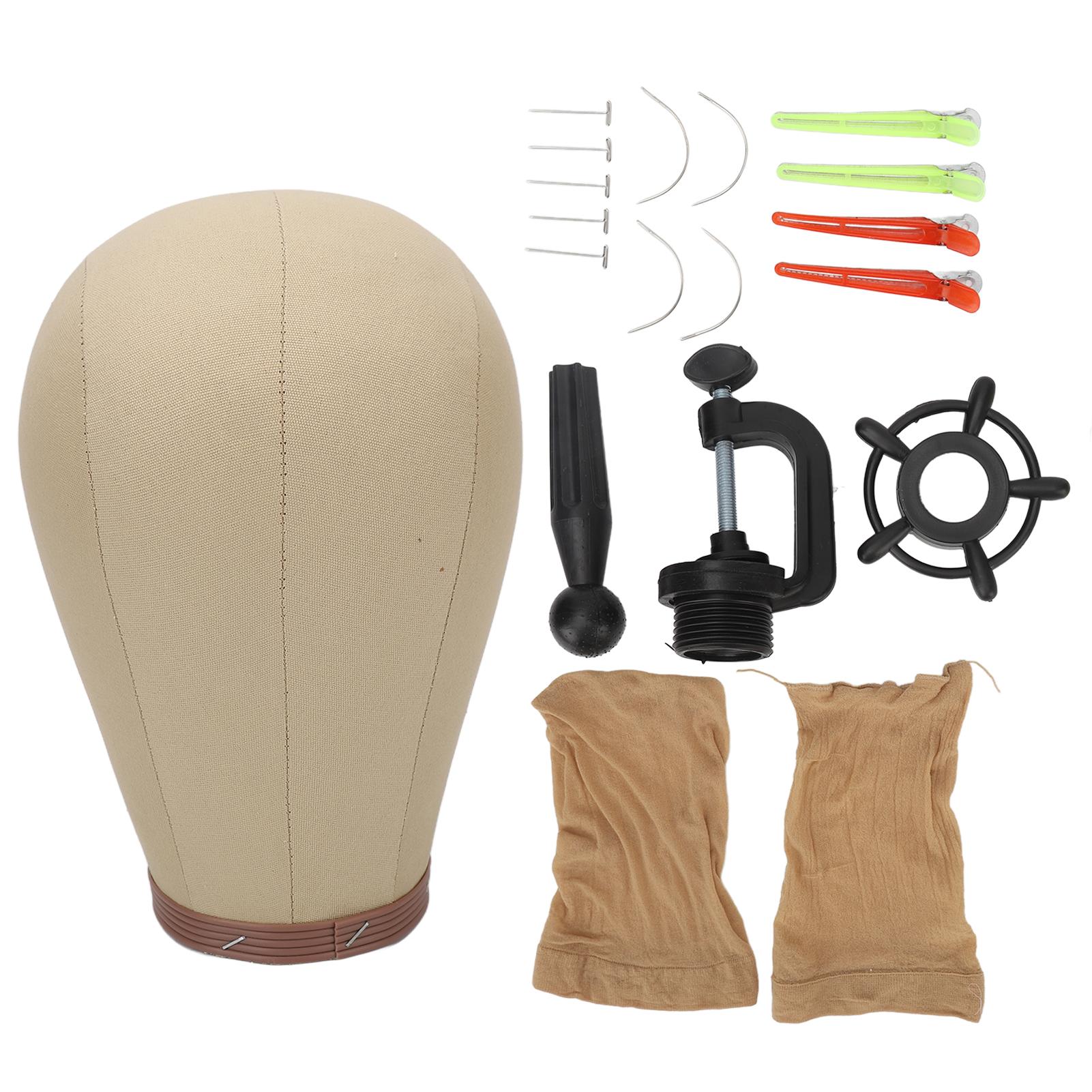 

Mannequin Head Canvas Wig Head Stand 22in Display Styling Practice Mannequin Model