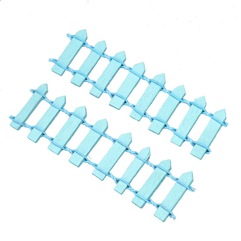 2 Pcs/set 1:12 Doll House Mini Furniture Accessories Micro Scene Solid Color Colorful Wood  Fence