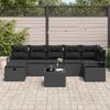 8 Piece Sofa Set with Cushions and Storage Black Poly Rattan