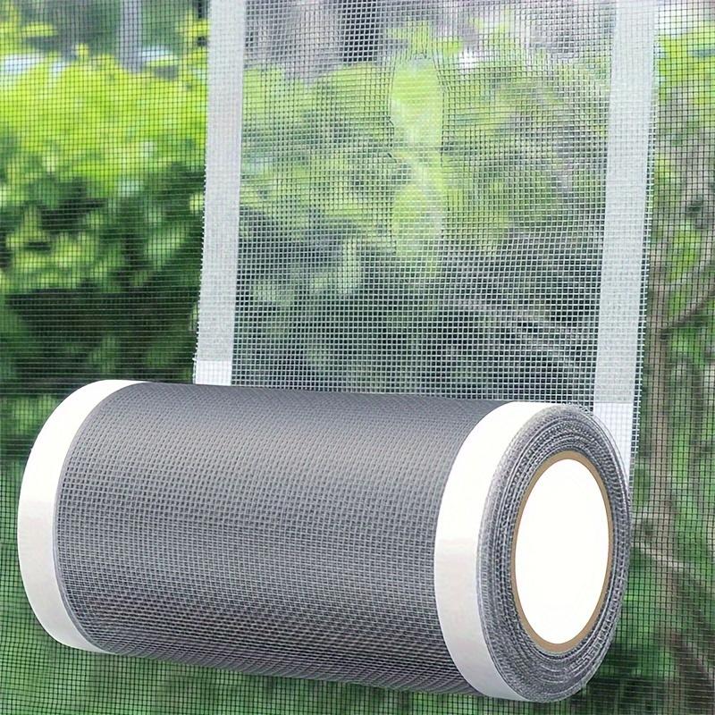 Screen Repair Tape for Window and Door, Plastic Adhesive Patch for Fixing Rips Holes Tears, Self-Adhering Mesh Film for Mosquito Net Repair