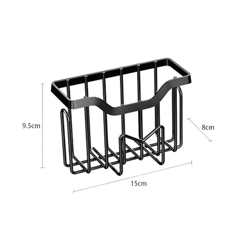 Sponge Holder for Kitchen Sink with Adhesive Hook Rustproof Stainless Steel Sink Caddy Kitchen Sink Organizer for Sponge Brush
