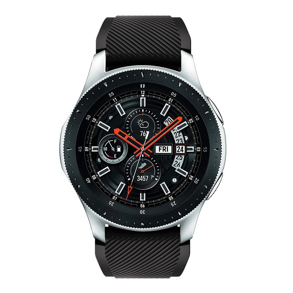 Twill Texture Silicone Watch Strap Adjustable Wrist Band Replacement for Samsung Galaxy Watch 46mm