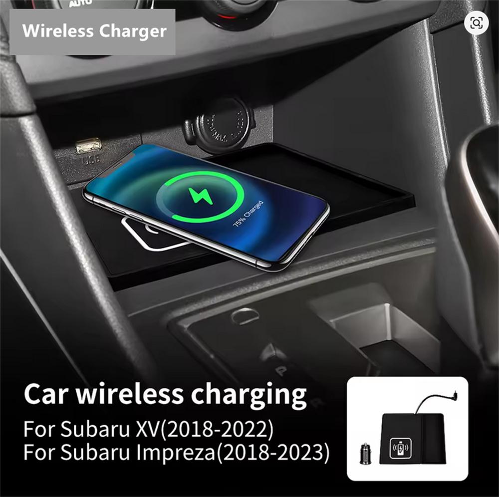 15W Wireless Charger Mobile Phone Fast Charging Holder PVC For Subaru XV Impreza
