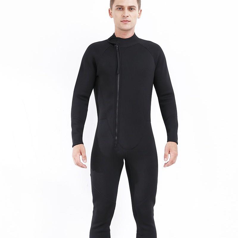Mens 3mm Neoprene Full Wetsuit With Front Zipper Scuba Diving Snorkeling Swimming Water Sports