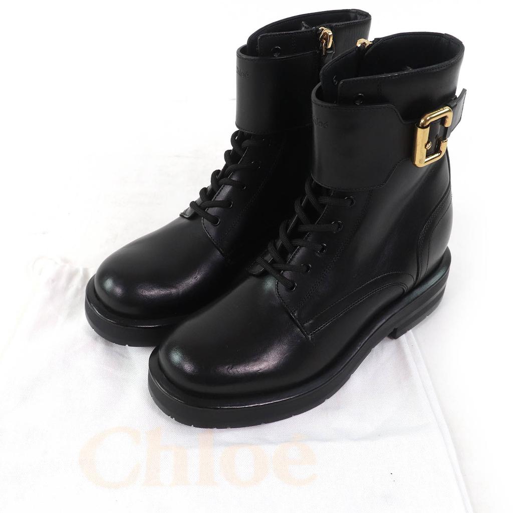 Excellent Chloe short boots CODDINGTON lace-up leather ankle boots Used
