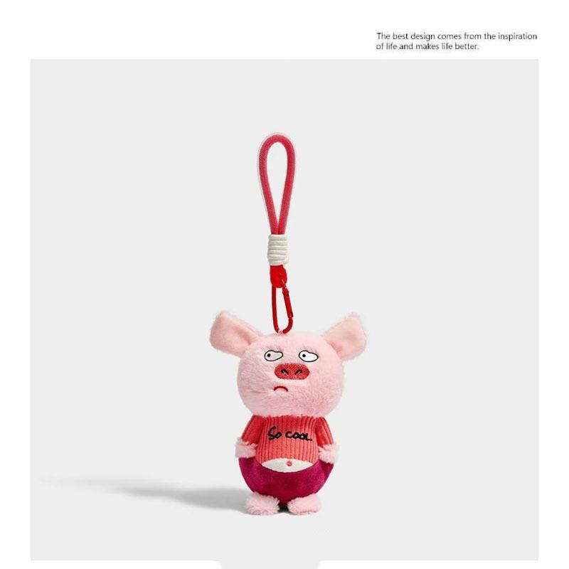 Cute Plush Animal Keychain Bear Cat Pig Rabbit Bag Charm Car Keyring Women Fashion Accessories Birthday Gift