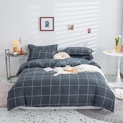 Set Piumone Leggero Queen Set Morbido Microfibra a Scacchi Set Biancheria da Letto Reversibile Caldo Copripiumino in Microfibra per Tutte le Stagioni