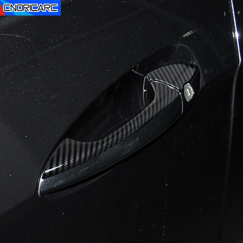 Car Door Pull Handle Panel Cover Carbon Pattern For Mercedes Benz C E GLK ML CLA Class W166 W117 X204 W204 Exterior Accessories