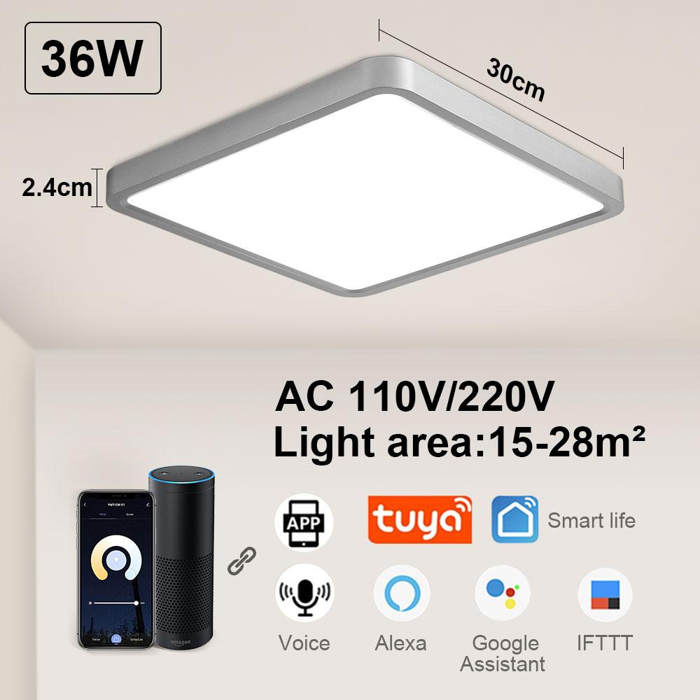 Smart LED Ceiling Lamp Tuya APP Remote Control  Voice Control Alexa Dimmable Lustre Light for Living Room Bedroom Lighting Luces