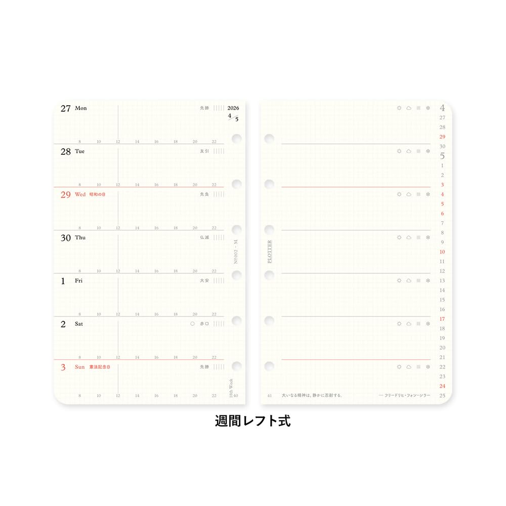PLOTTER System Notebook Refill 2026 Mini Weekly Left 77718176 (Starts January 2026)