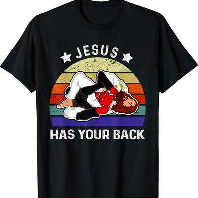 Brazilian Jiu Jitsu Jesus Jesus Has Your Back T-Shirt