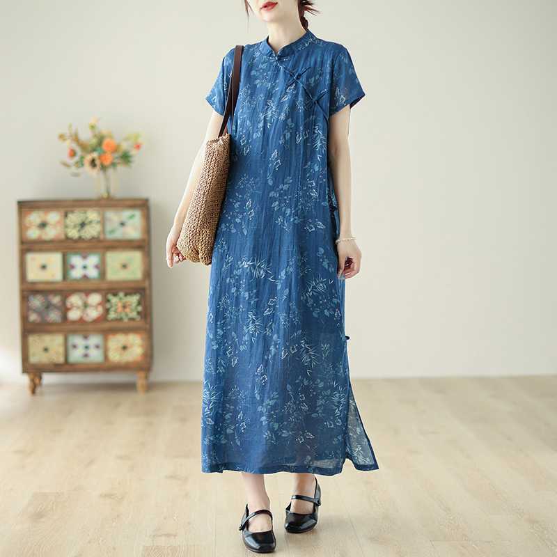 

Женское платье в рубчик M тёмно-синий