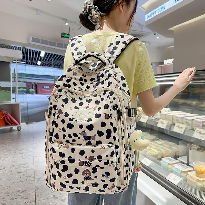 College Style Backpack Puppy Pattern Schoolbag Junior High School Student Book Bag