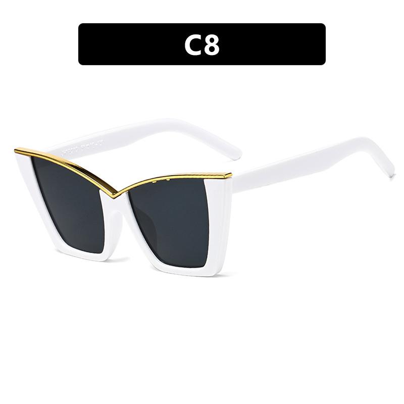 

Солнцезащитные очки кошачий глаз с большой оправой, женские солнцезащитные очки для уличной стрельбы, темпераментные модные персонализированные солнцезащитные очки Advanced Sense As shown in the picture