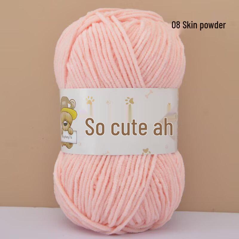 Chenille Crochet Yarn - Medium Thick Hand-Knitted for DIY Crafts & Dolls