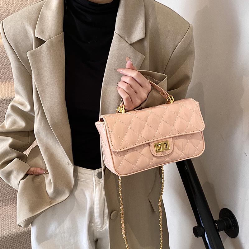 2025 Little Xiangfeng Argyle Chain Luxury Square Handbag - Women's Single Shoulder Crossbody Bag