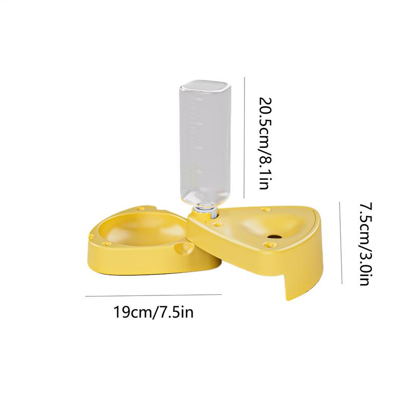 Dog Food And Water Bowl Automatic 500ml Pet Feeder Puppy Feeding Dispenser For Balcony Apartment Indoor Outdoor Winter Home