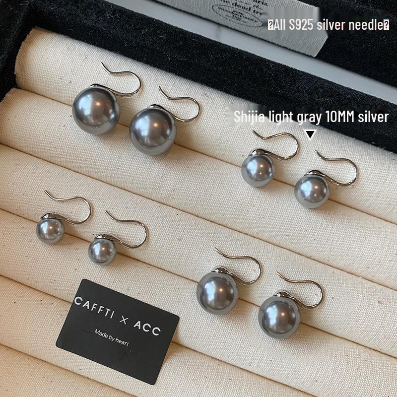 S925 Sterling Silver White Pearl High-Heel Earrings for Women – Luxury Niche Design