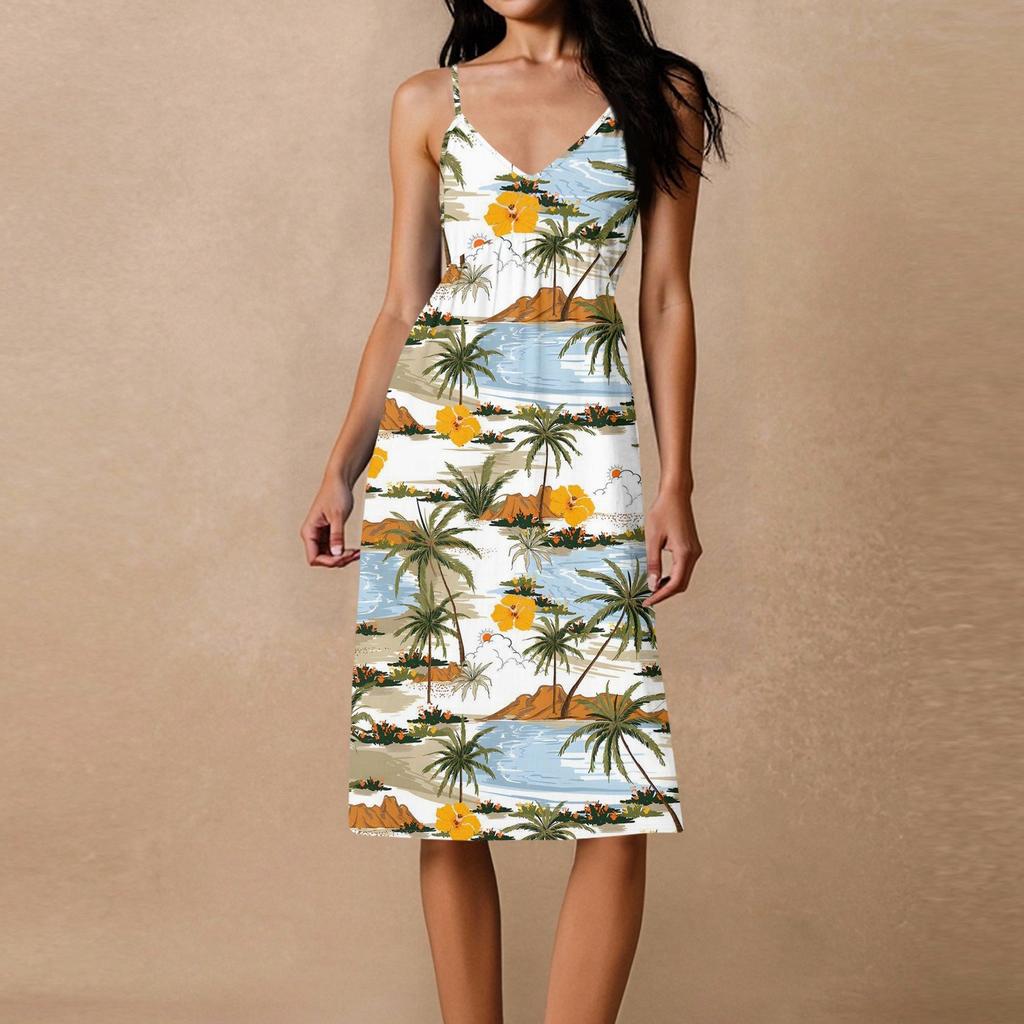 Dámské špagetové šaty bez zad s mašlí, volné, ležérní, plážové, prázdninové, letní šaty