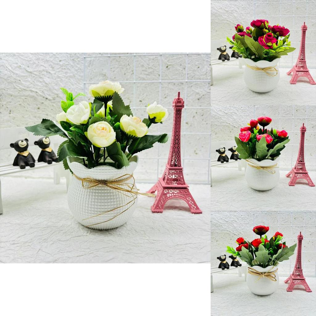 Camellia Sp Green Plant Indoor Decor With Plastic And Silk For Home And Wedding Use