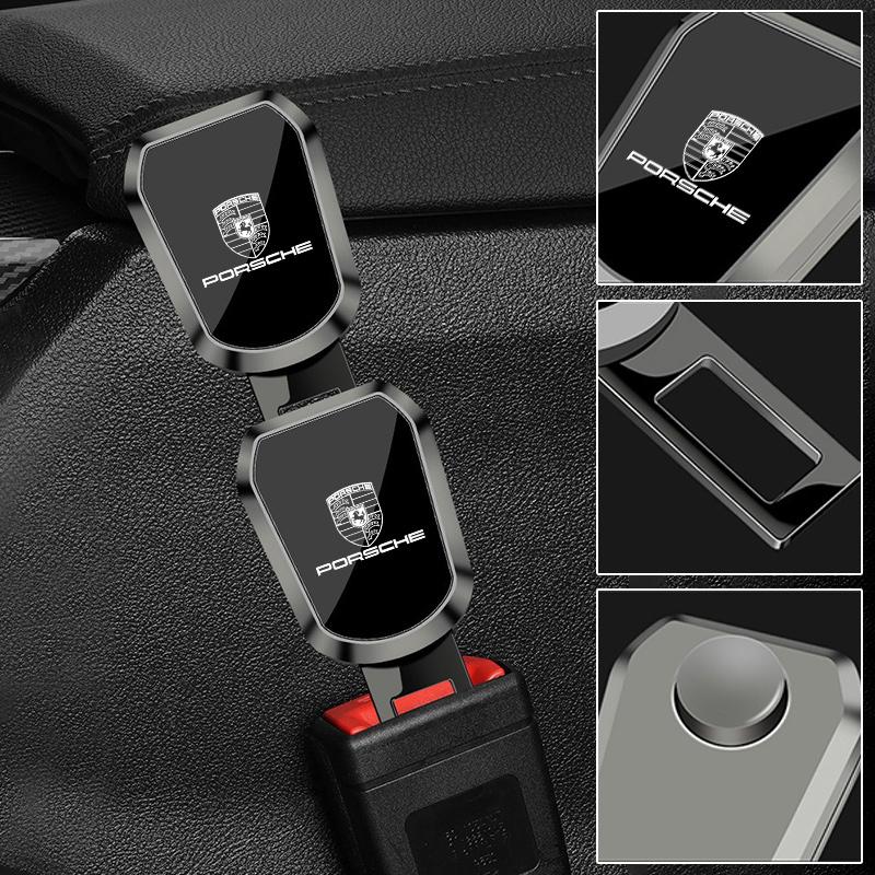 1PC Car Seat Belt Clip Extender Safety Belts Lock Buckle Plug For Porsche Macan 911 718 Taycan Panamera Boxster Cayman Accessory