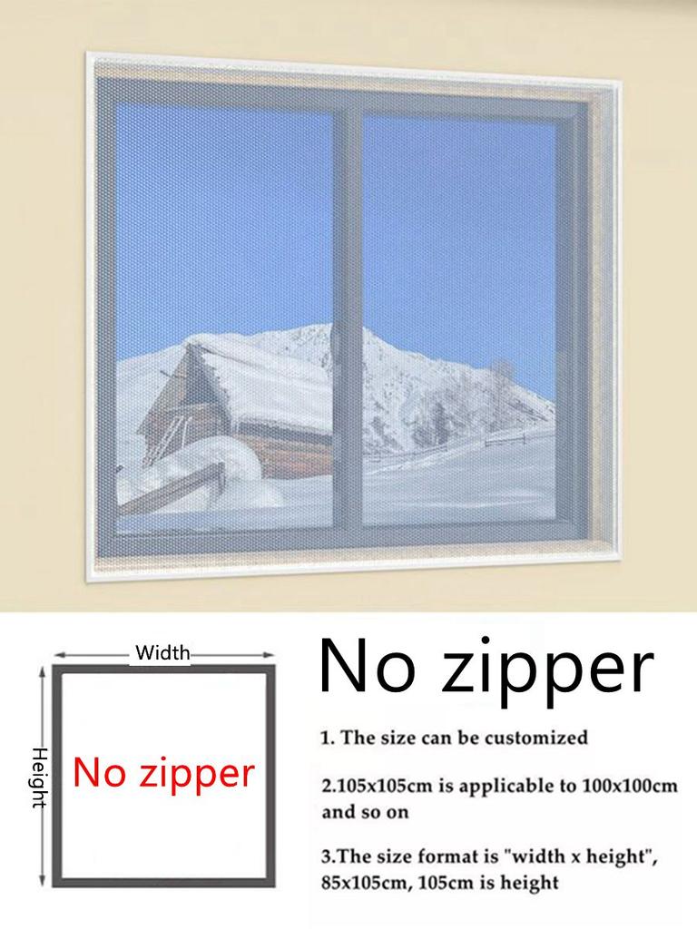 Window Winter  Heat Insulation Film Warm Double Layer Windproof Curtain With Zipper Self-Adhesive Window Heat Protection Film