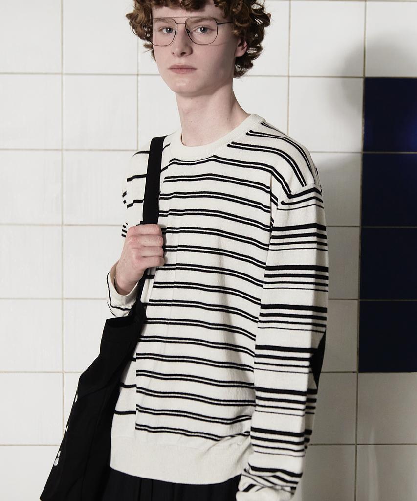 UNALLOYED Argyle Elbow Stripe Knit / Ivory