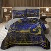 Zodiac Constellation Bedspread Queen/King/Twin Boho Exotic Coverlet Galaxy Star Quilted Bedding Set for Girls Women Room Decor