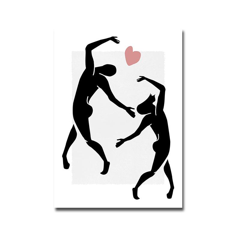 

Абстрактная танцовщица Минимальный постер Женское лицо Линия Художественная печать Черно-белая картина на холсте Скандинавская настенная картина Гостиная Домашний декор 21x30cm No Framed