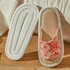 Linen slippers women's summer retro indoor home flooring spring and autumn thick-bottomed fabric cotton and linen slippers four seasons men