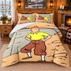 Tintin Muster Bettwäsche 3-teiliges Set Bettlaken und Kissenbezüge für Schlafzimmer im Innenbereich