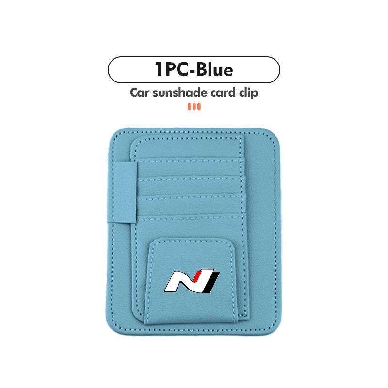 Car Sun Visor Storage Bag Sunglasses Organizer Holder Card Clip For Hyundai N Line I20 I30 Sonata Tucson Azera Elantra Veloster