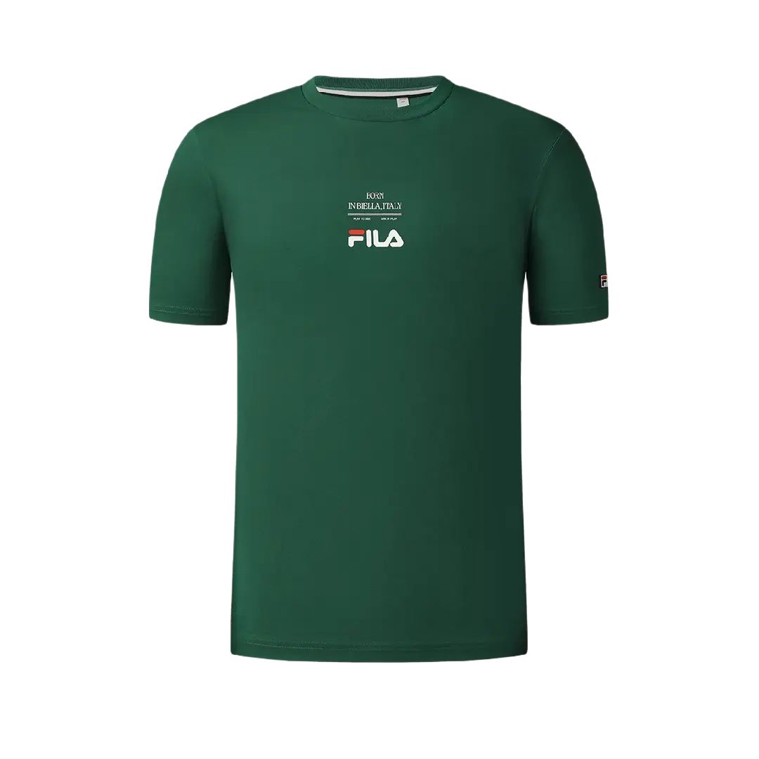 FILA Tennis T Shirts Men s Forest Green GN Crew Neck Moderate A11M533109F-GN L