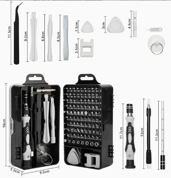 

Magnetic Precision Screwdriver Kit - Professional Repair Tool Set for Electronics, iPhone, Watch, Laptop, with Case & Pry Tools чёрный